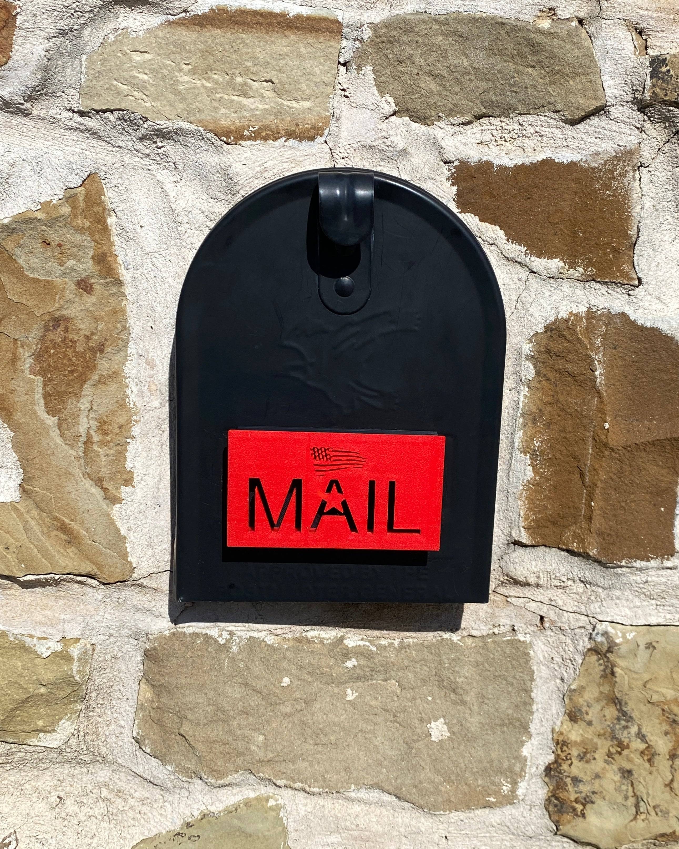 Front mounted mailbox flag for stone or brick mailboxes makes your mailbox unique.